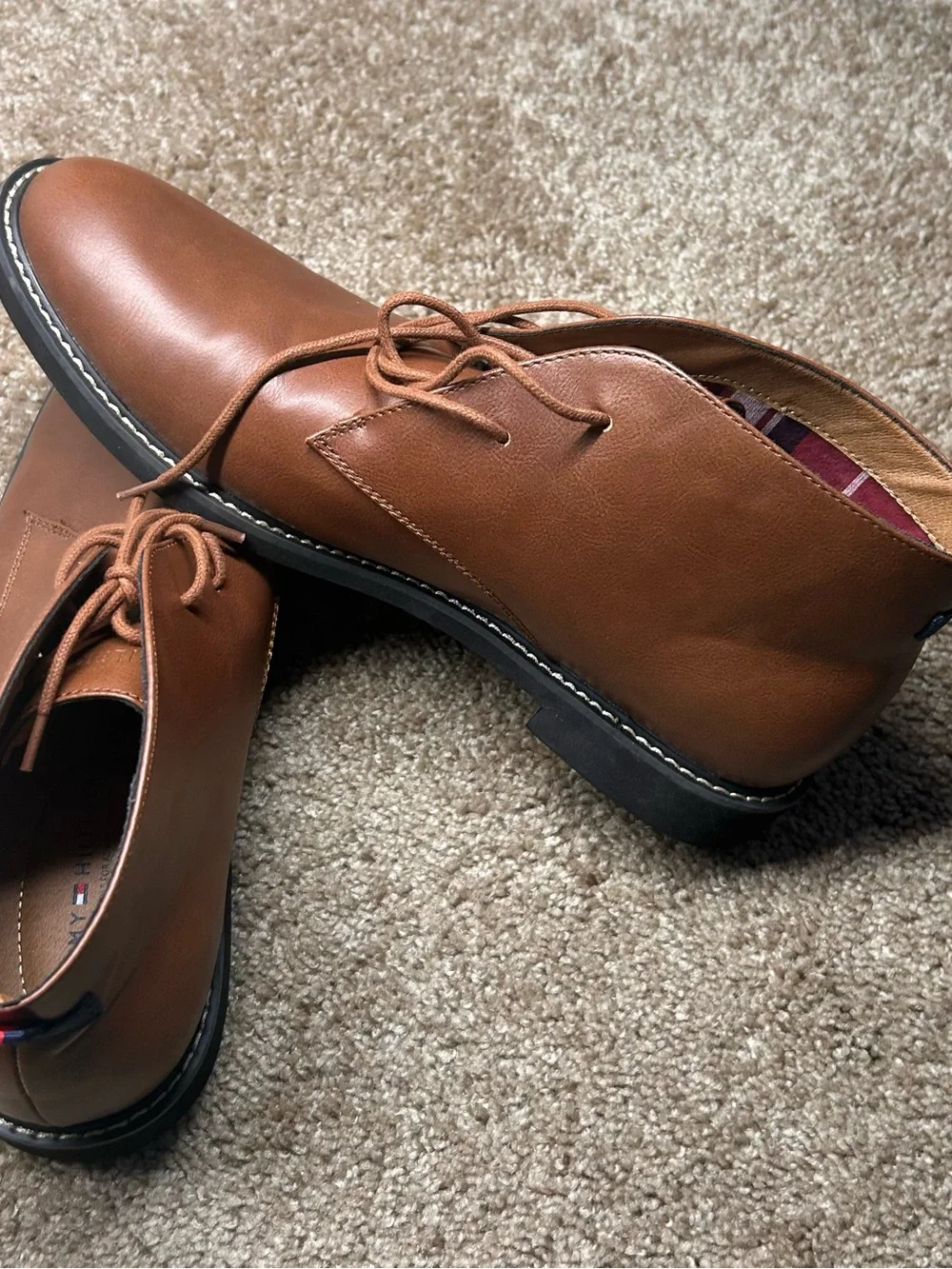 Tommy Hilfiger Brown Leather Chukka Boots with Signature Heel Tab 11
